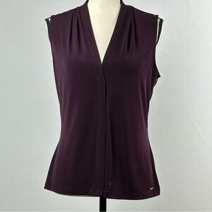 CALVIN KLEIN purple sleeveless V-neck shirt - size small